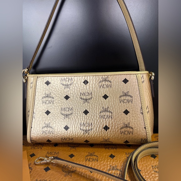 MCM Gold Shoulder Bag Monogram with Gold Hardware - Picture 1 of 7